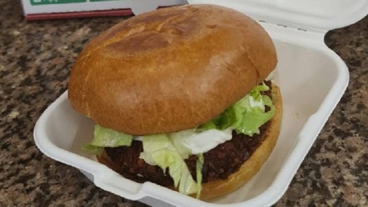 Bangkok Bad Boy Vegan Burger with Chips - Fast Food Delivery in Scotland Hills CT3