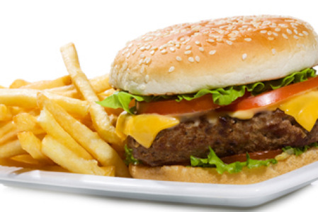 Beef Burger with Cheese & Chips - Chicken Burger Delivery in Somers Town NW1