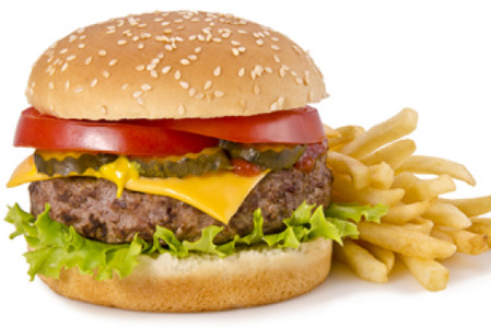 Half Pounder Burger with Cheese & Chips - Pizza Offers Delivery in St Johns Wood NW8