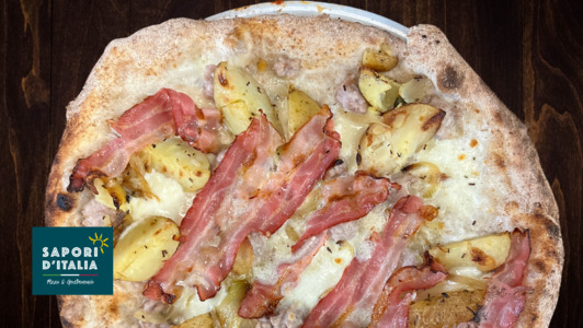 Pancetta e Patate Smoked Mozzarella - Wood Fired Pizza Delivery in Well Hall SE9