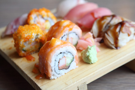 Salmon with Cream Cheese Futomaki - Bento Delivery in North End NW3