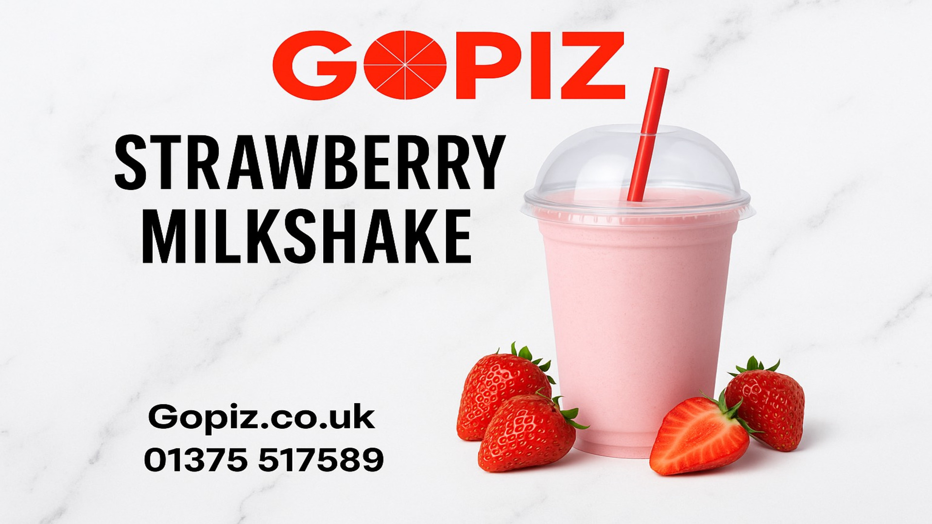 Strawberry Milkshake - Number One Delivery in Gallows Corner RM3
